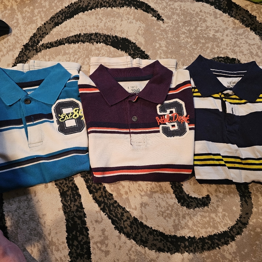 The Children's Place Boys' Striped Polo Shirts - Blue, Purple, Yellow